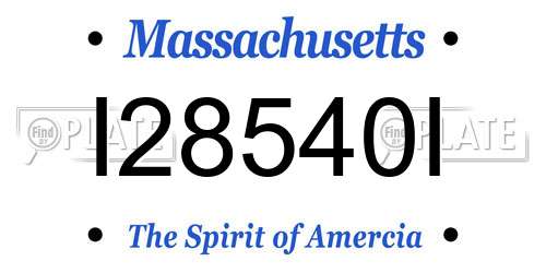 I28540I Massachusetts License Plate