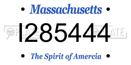 I285444 Massachusetts License Plate