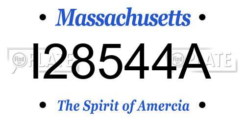 I28544A Massachusetts License Plate