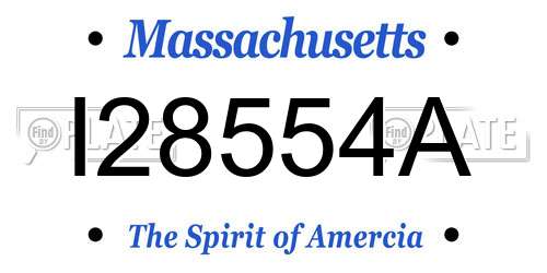 I28554A Massachusetts License Plate
