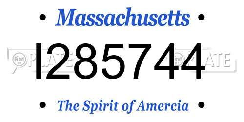 I285744 Massachusetts License Plate