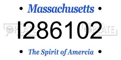 I286102 Massachusetts License Plate