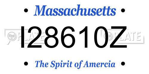 I28610Z Massachusetts License Plate