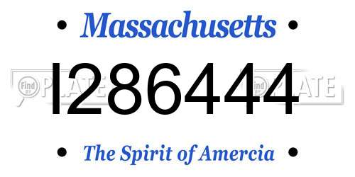 I286444 Massachusetts License Plate