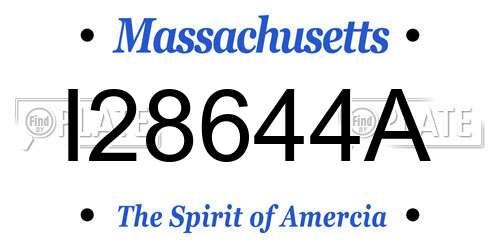 I28644A Massachusetts License Plate