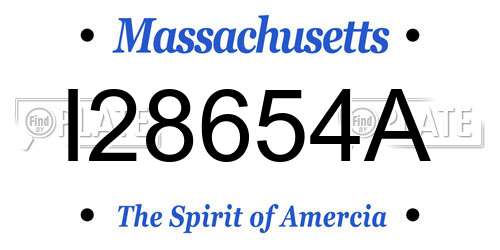I28654A Massachusetts License Plate