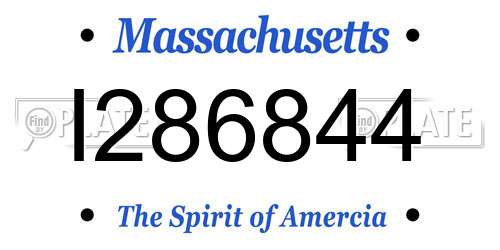 I286844 Massachusetts License Plate