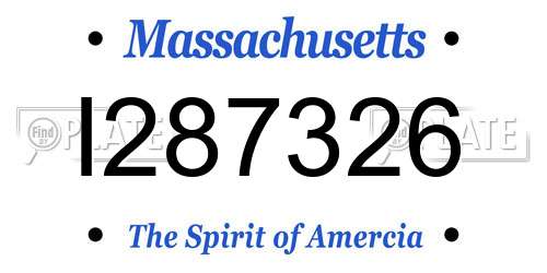 I287326 Massachusetts License Plate