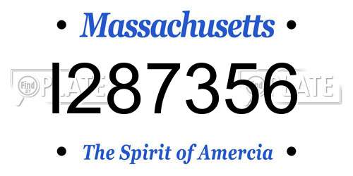 I287356 Massachusetts License Plate
