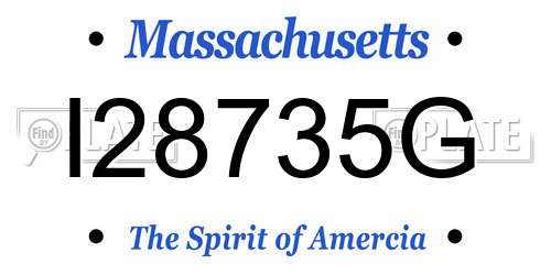 I28735G Massachusetts License Plate