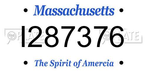 I287376 Massachusetts License Plate