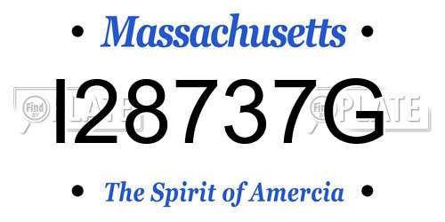 I28737G Massachusetts License Plate