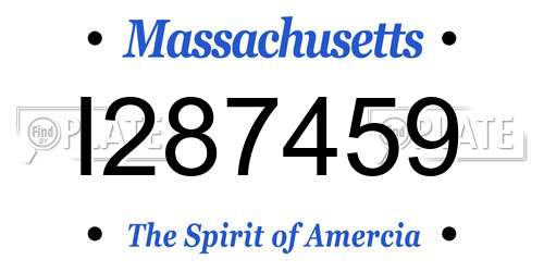 I287459 Massachusetts License Plate