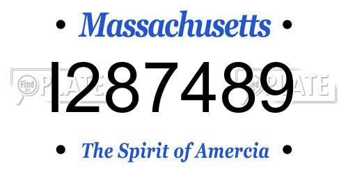 I287489 Massachusetts License Plate
