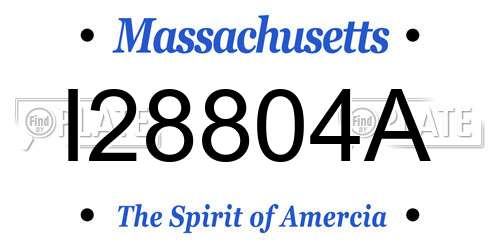 I28804A Massachusetts License Plate