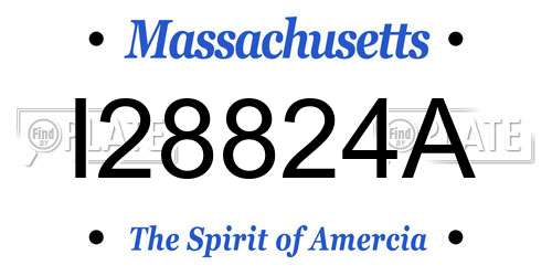 I28824A Massachusetts License Plate