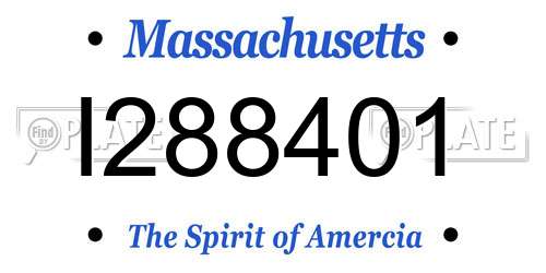 I288401 Massachusetts License Plate