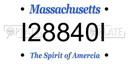 I28840I Massachusetts License Plate