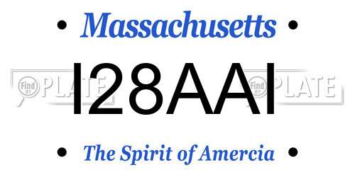I28AAI Massachusetts License Plate