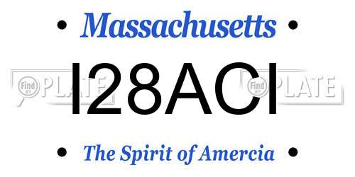 I28ACI Massachusetts License Plate