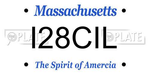 I28CIL Massachusetts License Plate