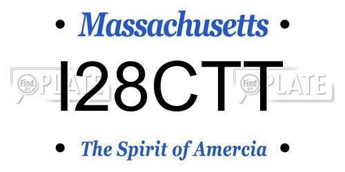 I28CTT Massachusetts License Plate