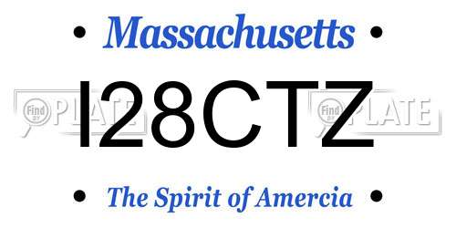 I28CTZ Massachusetts License Plate