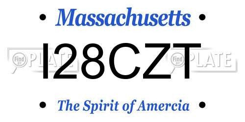 I28CZT Massachusetts License Plate