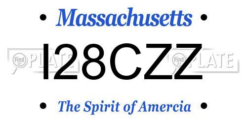 I28CZZ Massachusetts License Plate