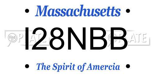 I28NBB Massachusetts License Plate