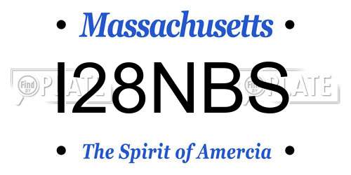 I28NBS Massachusetts License Plate