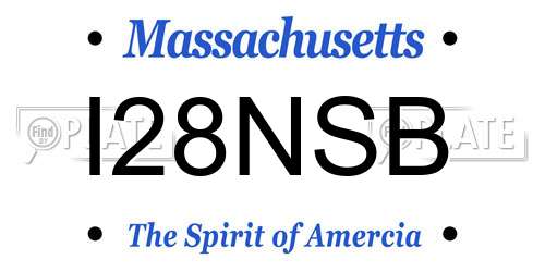 I28NSB Massachusetts License Plate