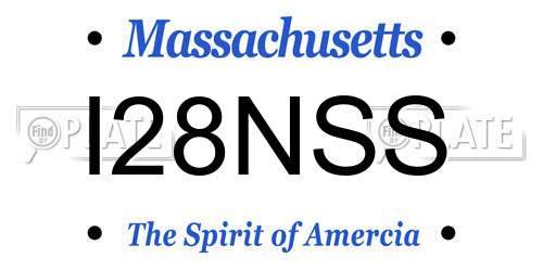 I28NSS Massachusetts License Plate