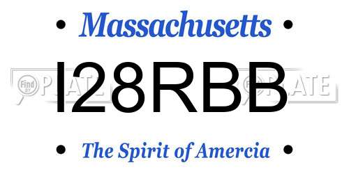 I28RBB Massachusetts License Plate
