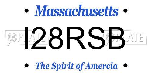I28RSB Massachusetts License Plate