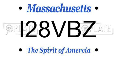 I28VBZ Massachusetts License Plate