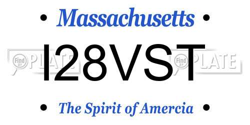 I28VST Massachusetts License Plate