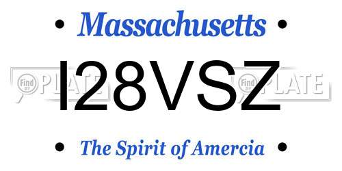 I28VSZ Massachusetts License Plate