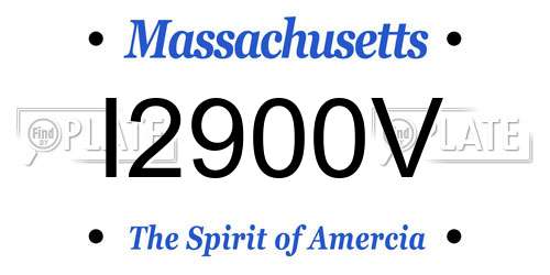 I2900V Massachusetts License Plate