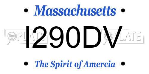 I290DV Massachusetts License Plate