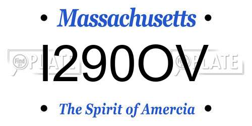 I290OV Massachusetts License Plate