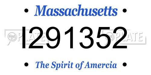 I291352 Massachusetts License Plate