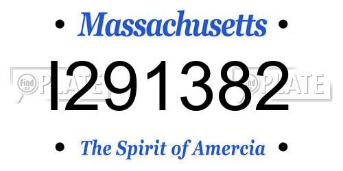I291382 Massachusetts License Plate