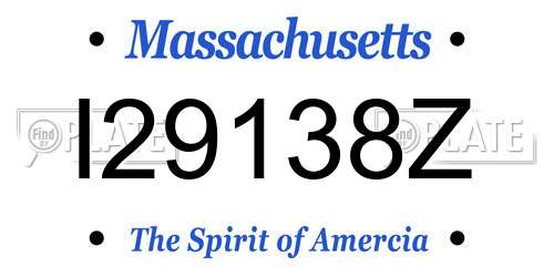 I29138Z Massachusetts License Plate
