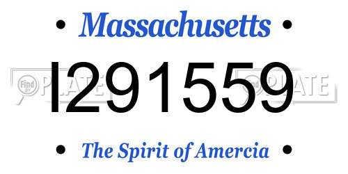I291559 Massachusetts License Plate