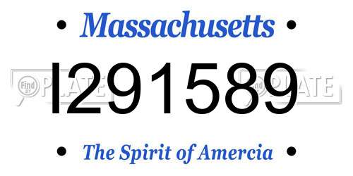 I291589 Massachusetts License Plate