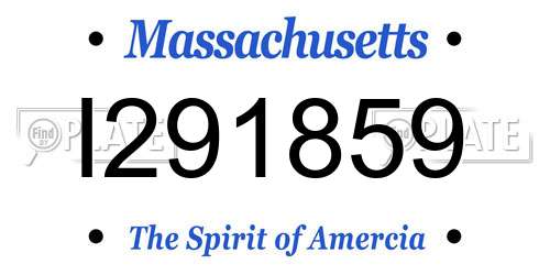 I291859 Massachusetts License Plate