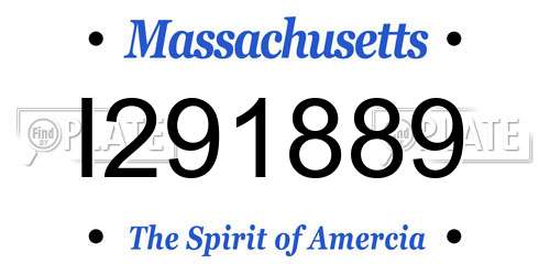 I291889 Massachusetts License Plate