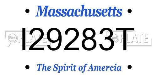 I29283T Massachusetts License Plate
