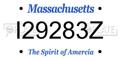 I29283Z Massachusetts License Plate